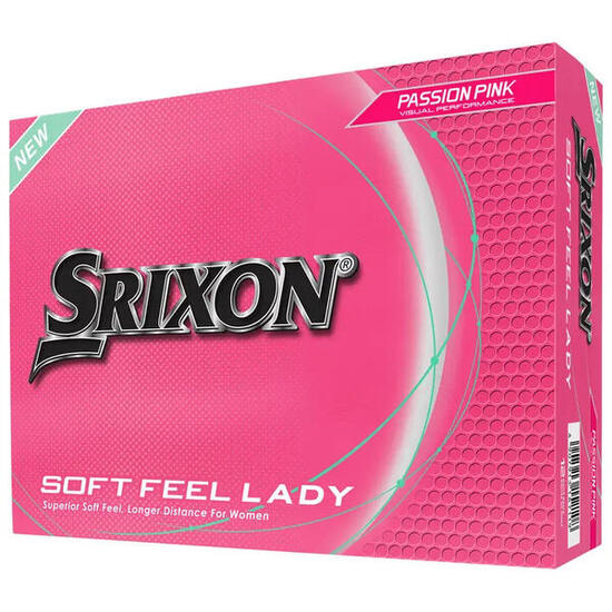Boîte de 12 Balles de Golf Srixon Soft Feel Ladies Rose Passion New