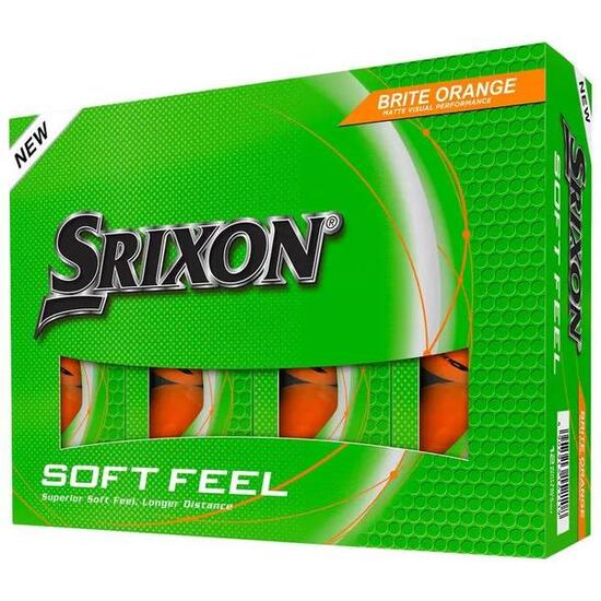 Boîte de 12 Balles de Golf Srixon Soft Feel Brite Orange New