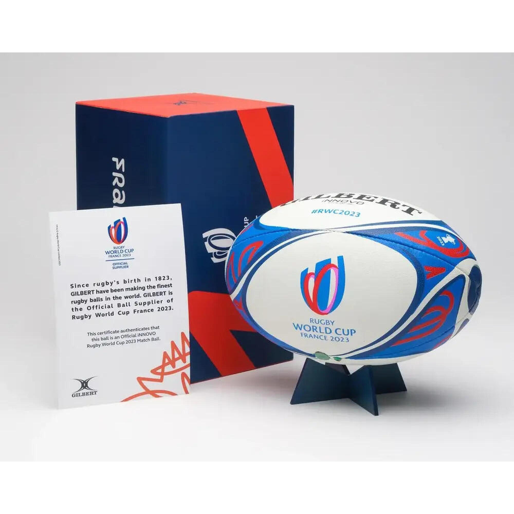 Gilbert - Ballon De Rugby Gilbert Officiel Coupe Du Monde 2023 France - Italie - Ballon De Rugby - Blanc - 5 - Decathlon