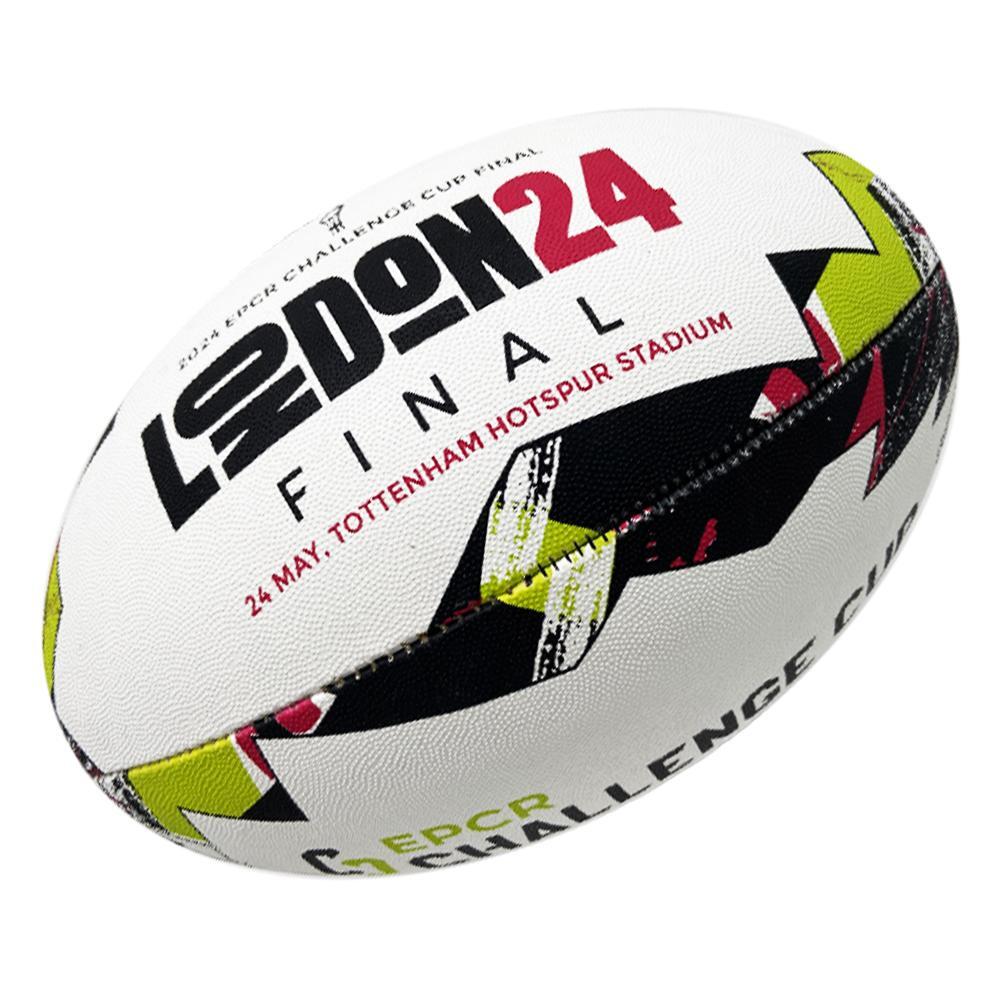 Gilbert - Ballon De Rugby Gilbert Supporter De La Finale Epcr Challenge Cup 2024 - Ballon De Rugby - Blanc - 5 - Decathlon