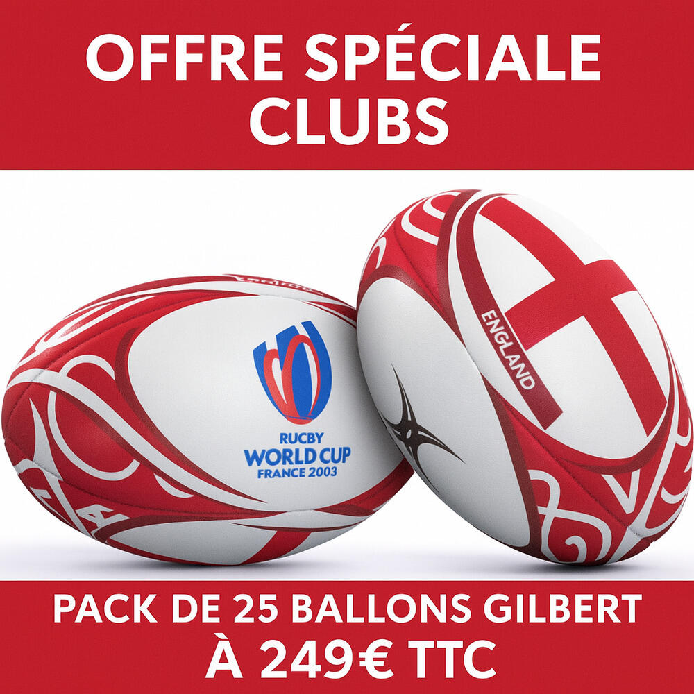 Gilbert - 25 Ballons De Rugby Gilbert Angleterre Coupe Du Monde 2023 - Ballon De Rugby - Blanc - 5 - Decathlon