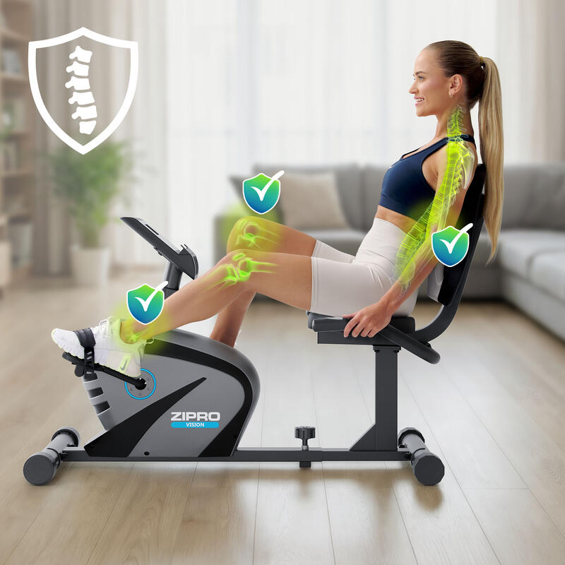 Bicicletă de Apartament magnetică orizontala Zipro Vision volantă 7 kg fitness