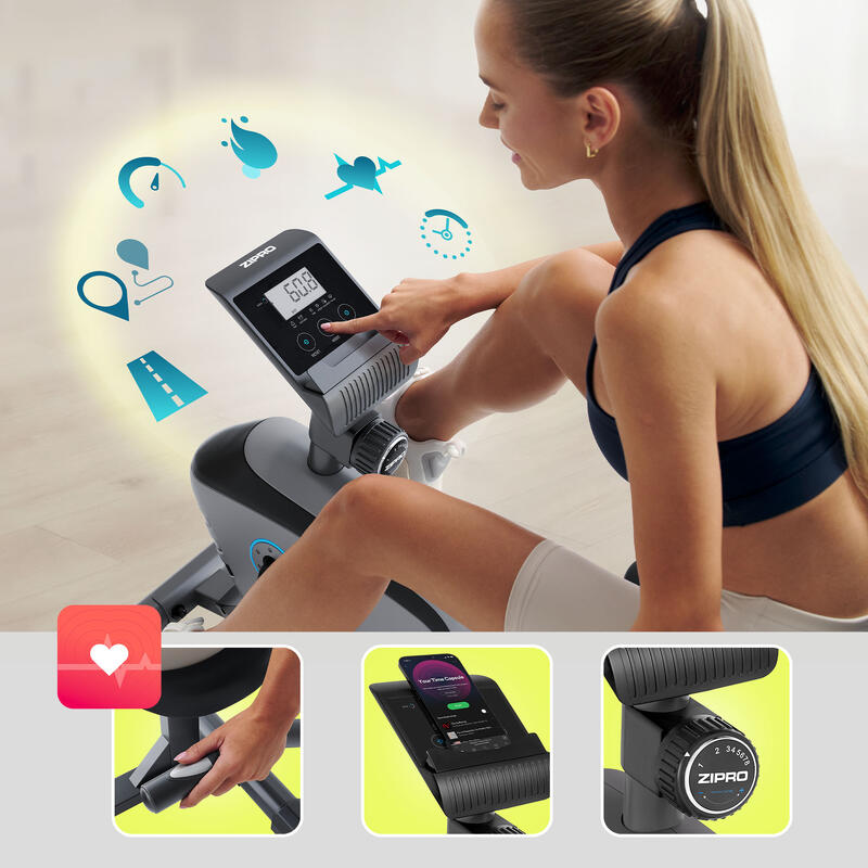 Bicicletă de Apartament magnetică orizontala Zipro Vision volantă 7 kg fitness