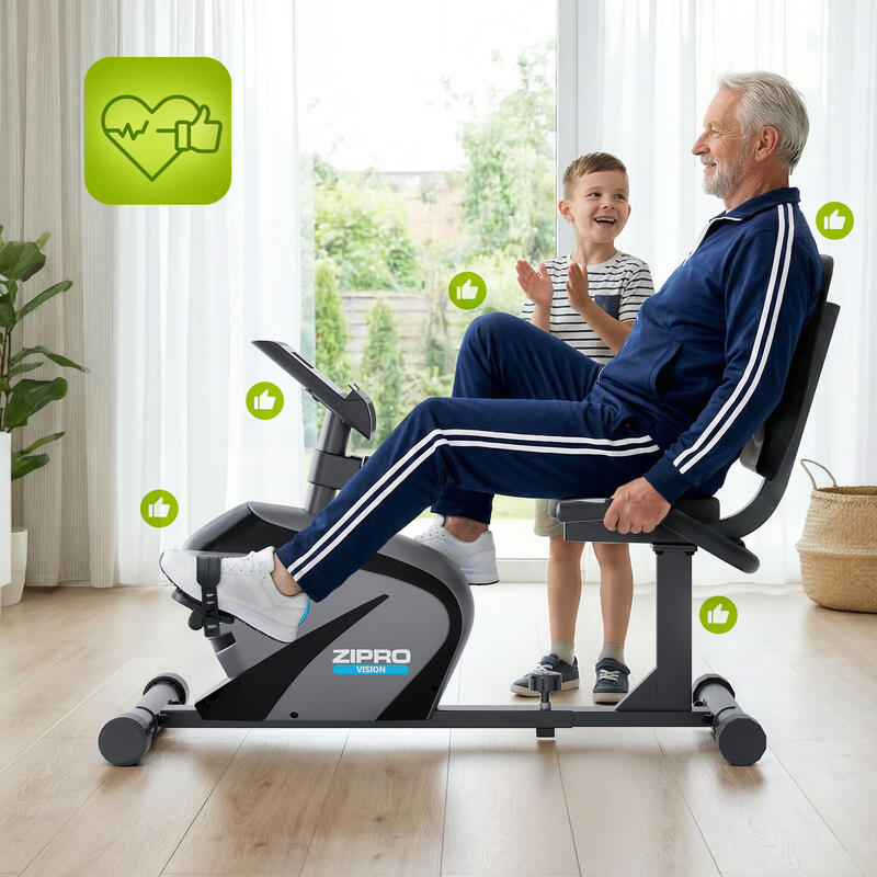 Bicicletă de Apartament magnetică orizontala Zipro Vision volantă 7 kg fitness
