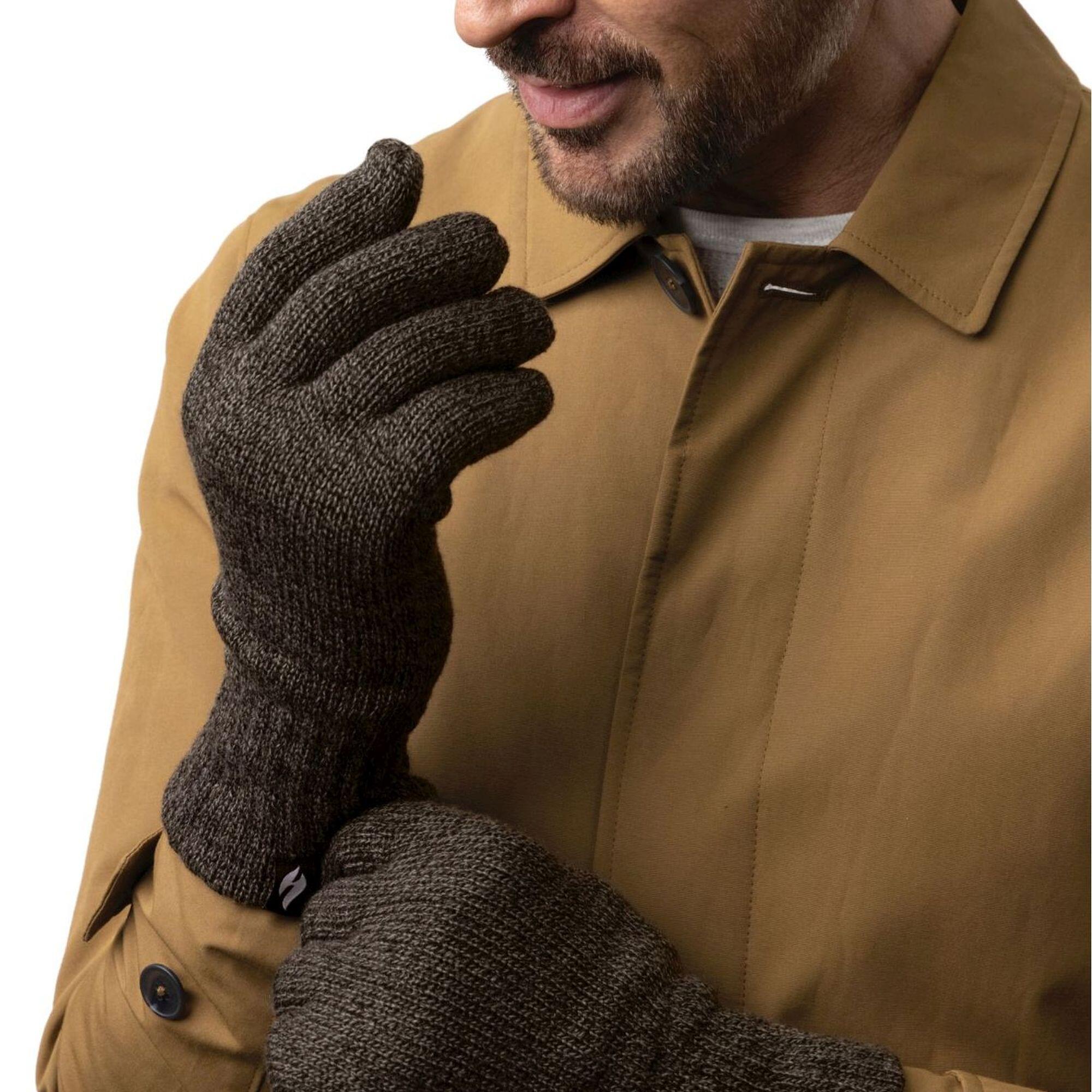2 Pairs Mens Thermal Gloves with Protective Ribbed Cuff 3/6