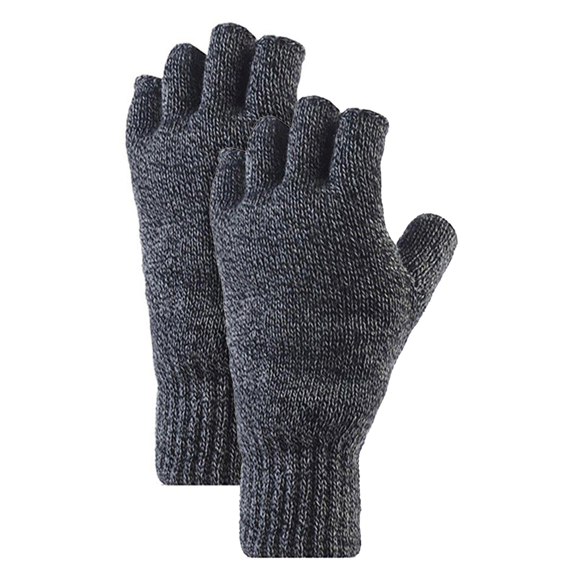 HEAT HOLDERS Mens Fingerless Gloves with Thermal Fleece Lining Material