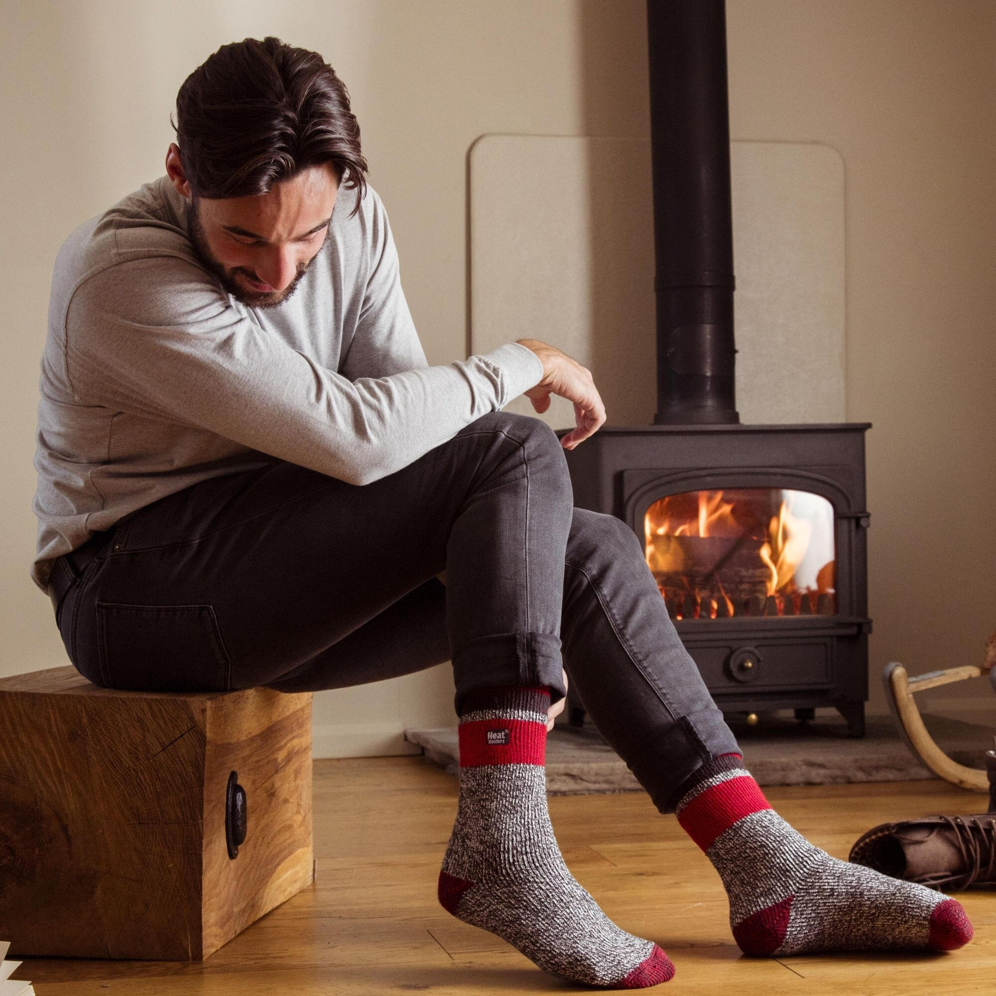 Heat Holders - 1 Paire Chaussettes Thermiques Hommes 4/6