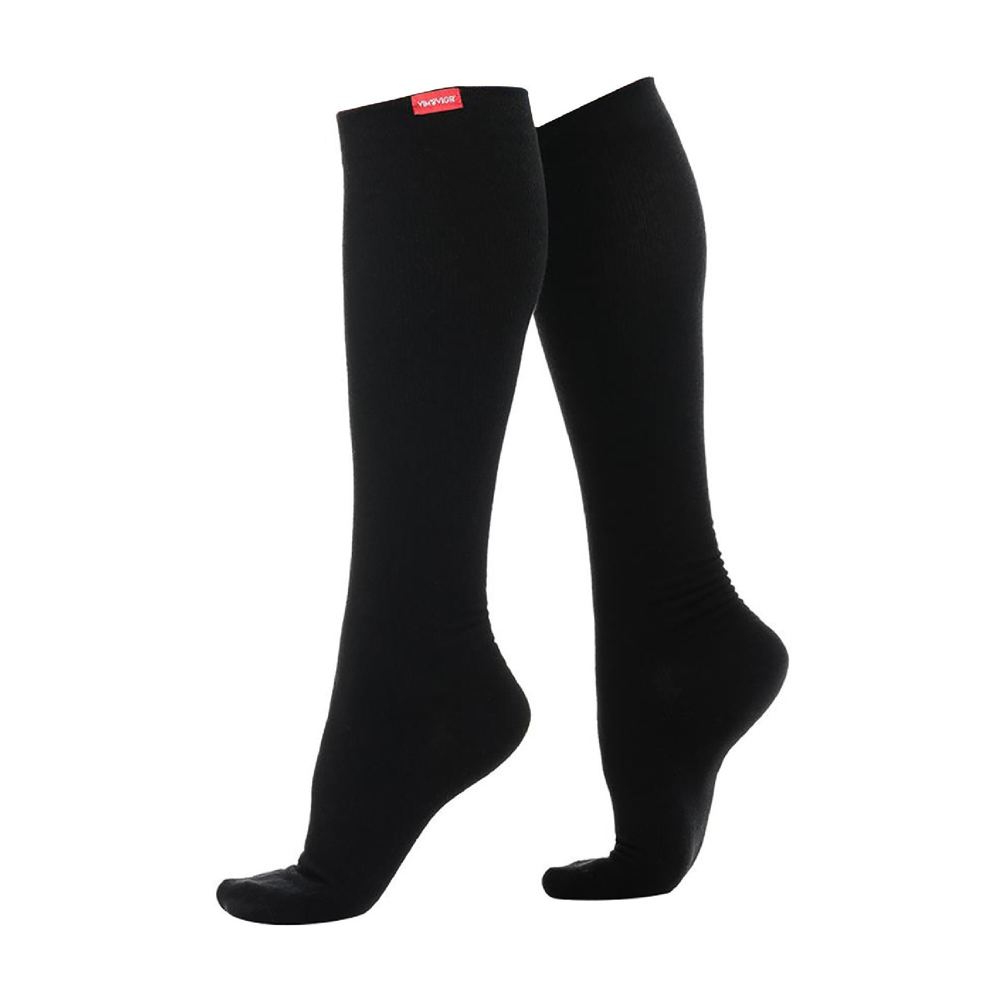 VIM & VIGR 1 Pack Wide Calf Moisture Wicking Nylon Graduated Compression Socks | 15-20 mmHg