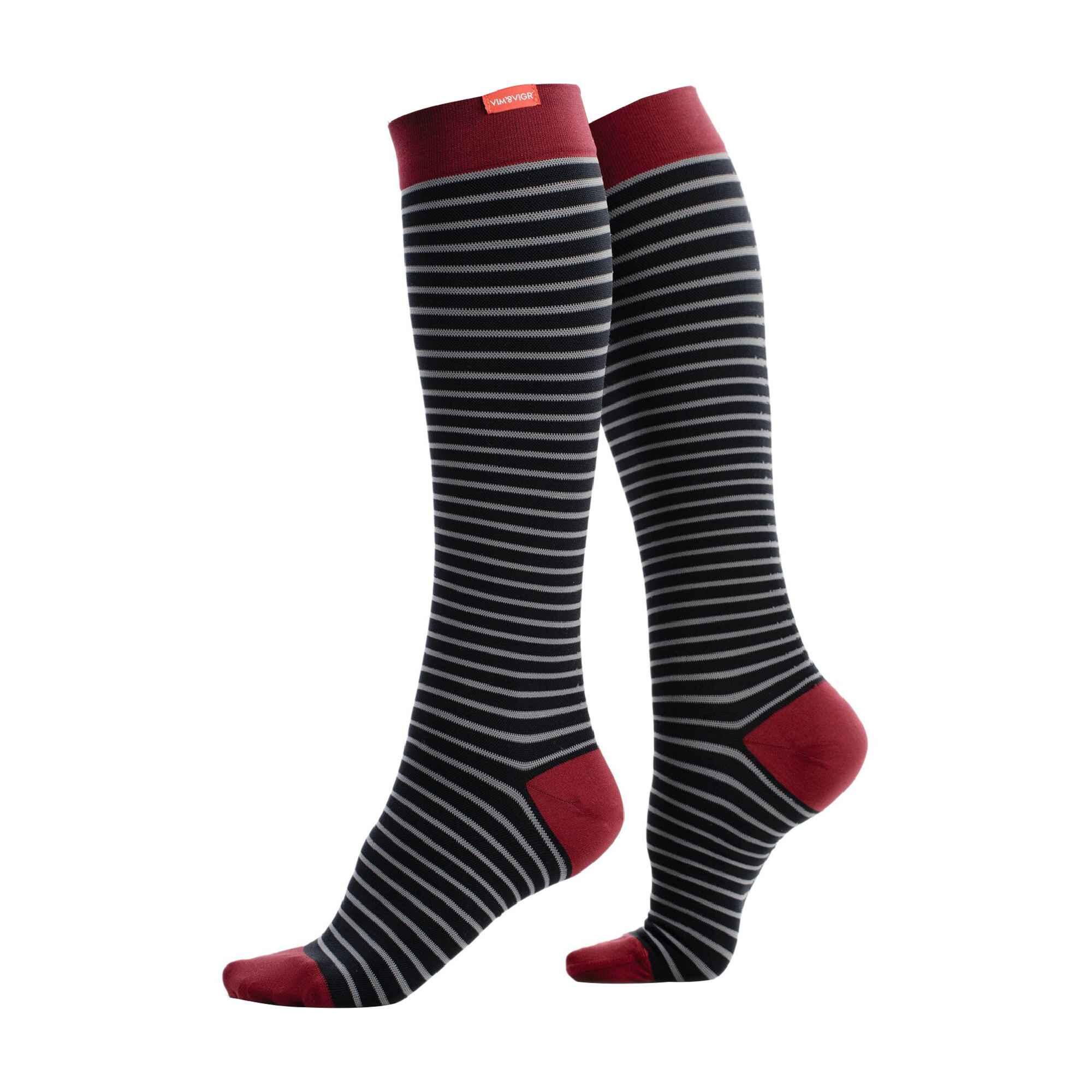 VIM & VIGR 1 Pack Wide Calf Nylon Graduated Compression Socks | 30-40 mmHg