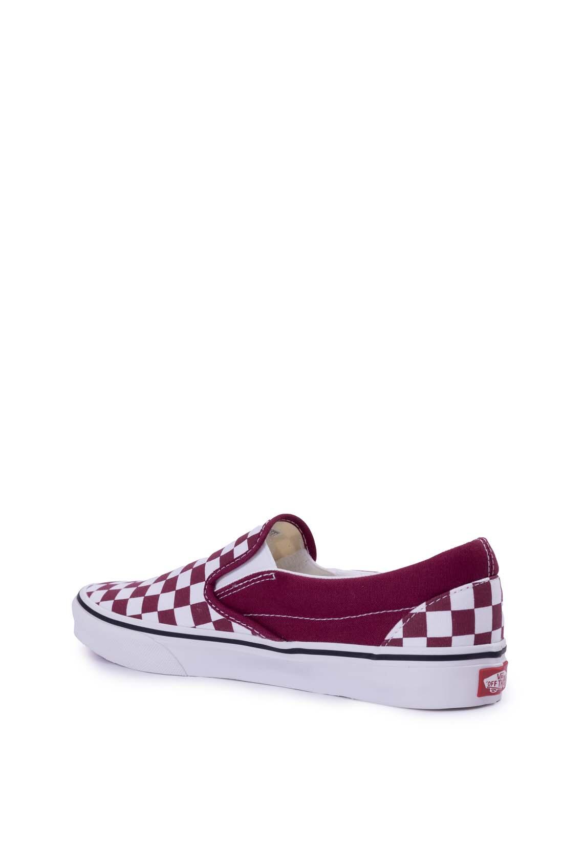 Baskets Vans Slip-On bordeaux à damier 3/7