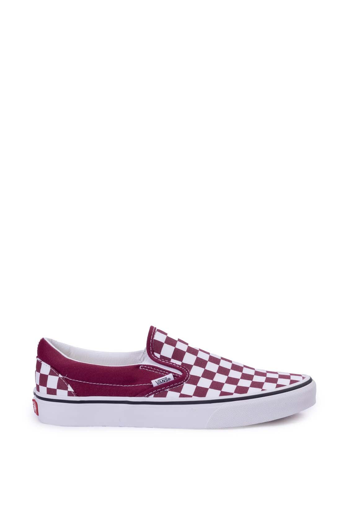 Baskets Vans Slip-On bordeaux à damier 2/7