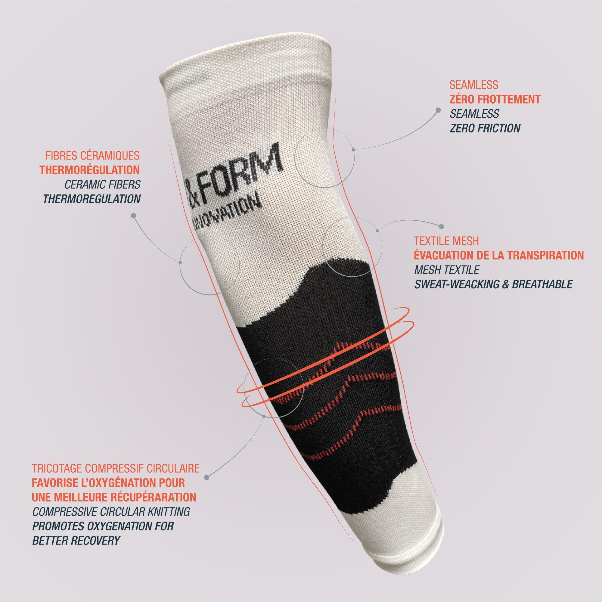 Manchons blancs mollets - compression ferme - SKINUP Sport 3/5