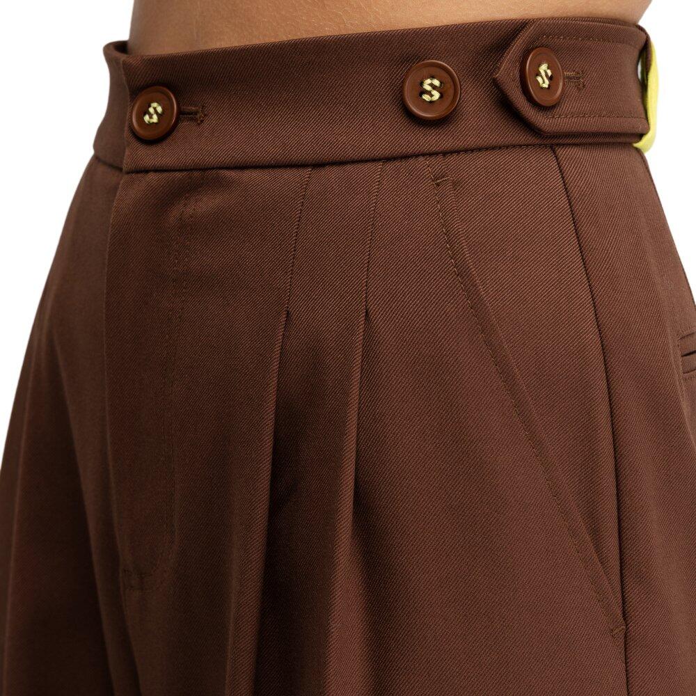 Pantalon à pinces jambes larges femme Aker-W Brown Marron 4/6