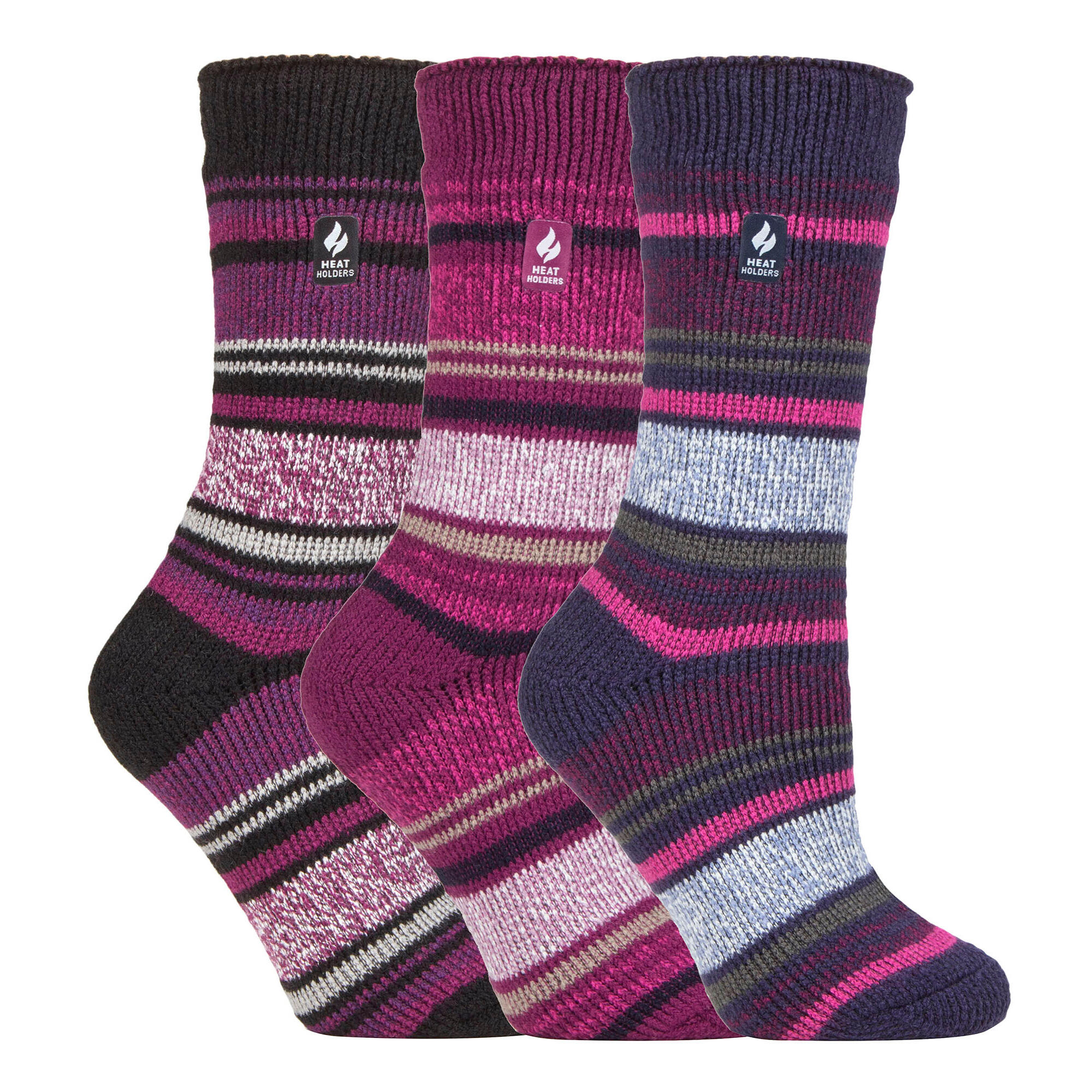 HEAT HOLDERS Set of 3 Insulated Thermal Ladies Socks for Ultimate Cold Weather Comfort
