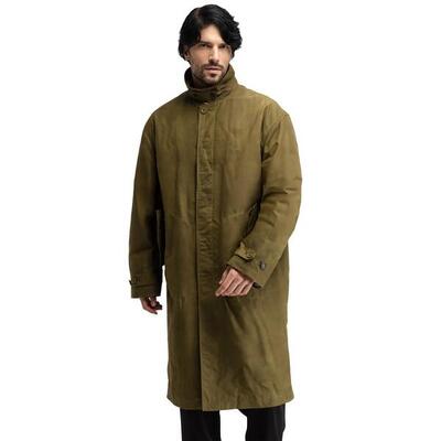 Cappotto cerato lungo da uomo Codium Green Verde