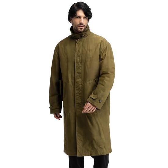 Cappotto cerato lungo da uomo Codium Green Verde