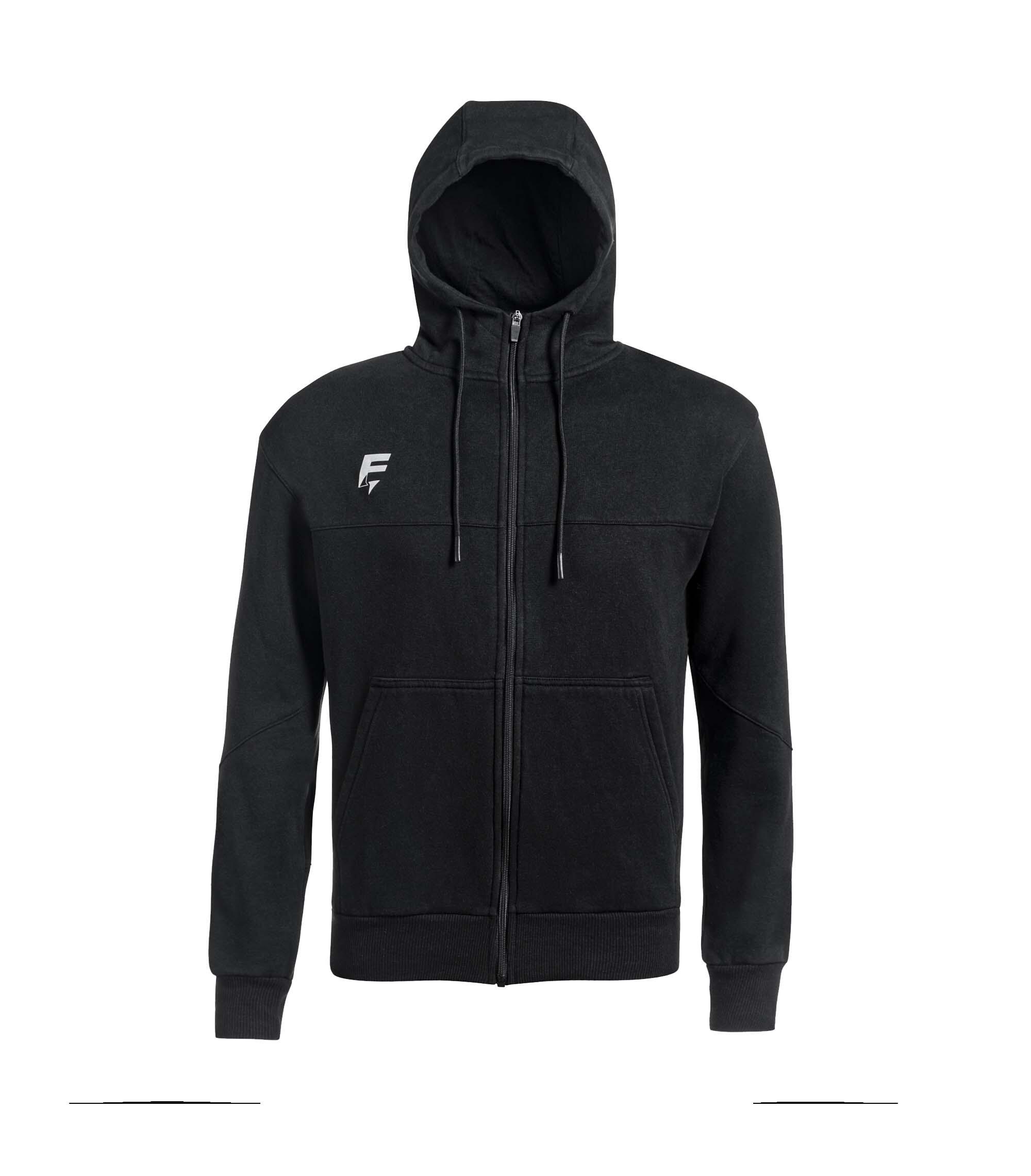 GILET ZIPPE A CAPUCHE DE RUGBY FORCE 2 Force XV noir 1/1