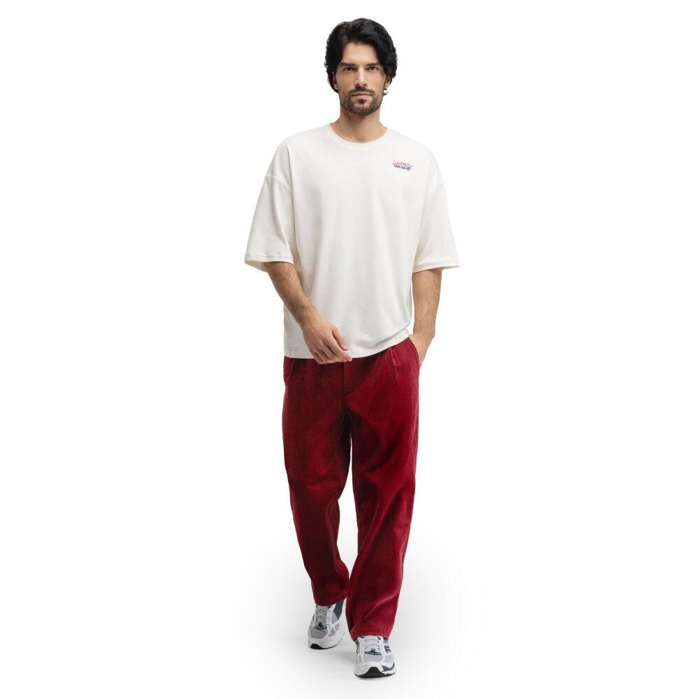 Men ’s wide-leg corduroy pants Duke Burgundy Red 3/7
