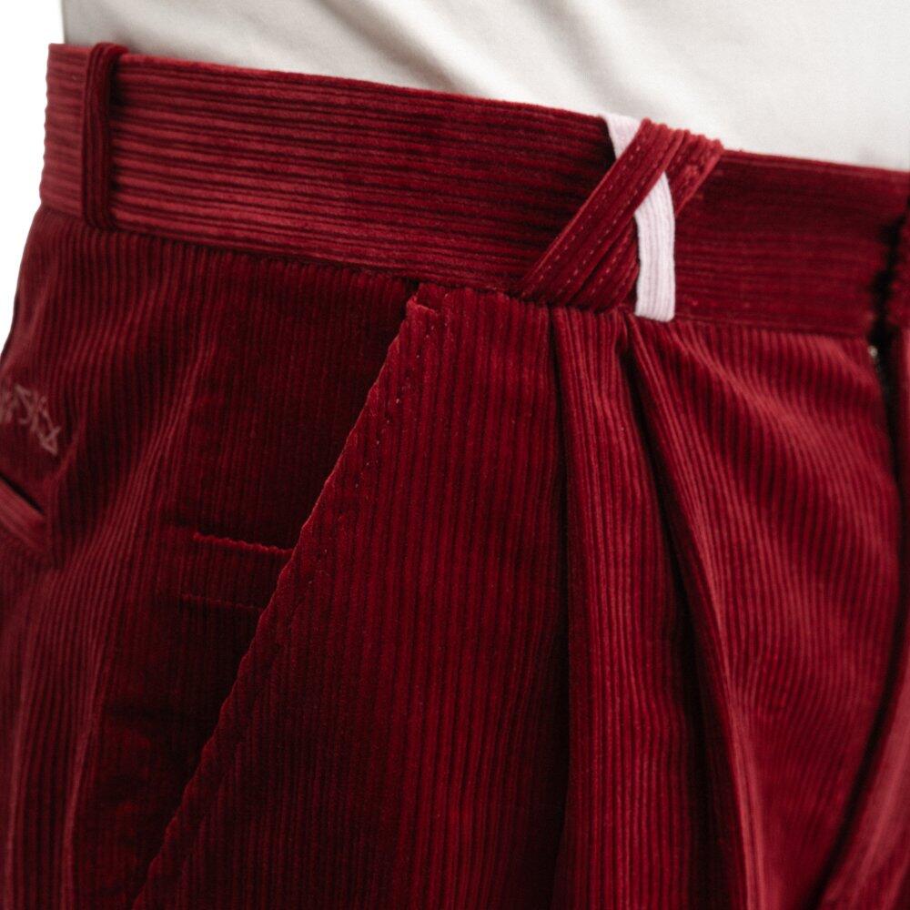 Men ’s wide-leg corduroy pants Duke Burgundy Red 4/7