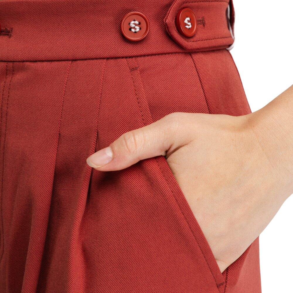 Damen weite bundfaltenhose Aker-W Cherry Rot 5/6