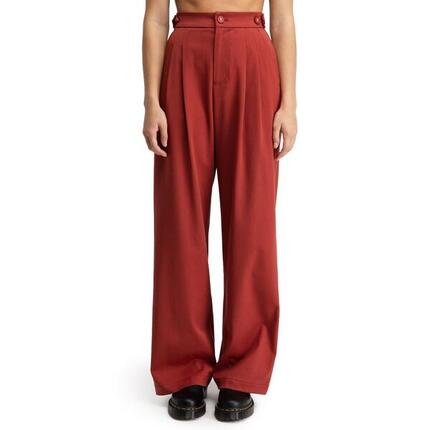 Pantalon à pinces jambes larges femme Aker-W Cherry Rouge