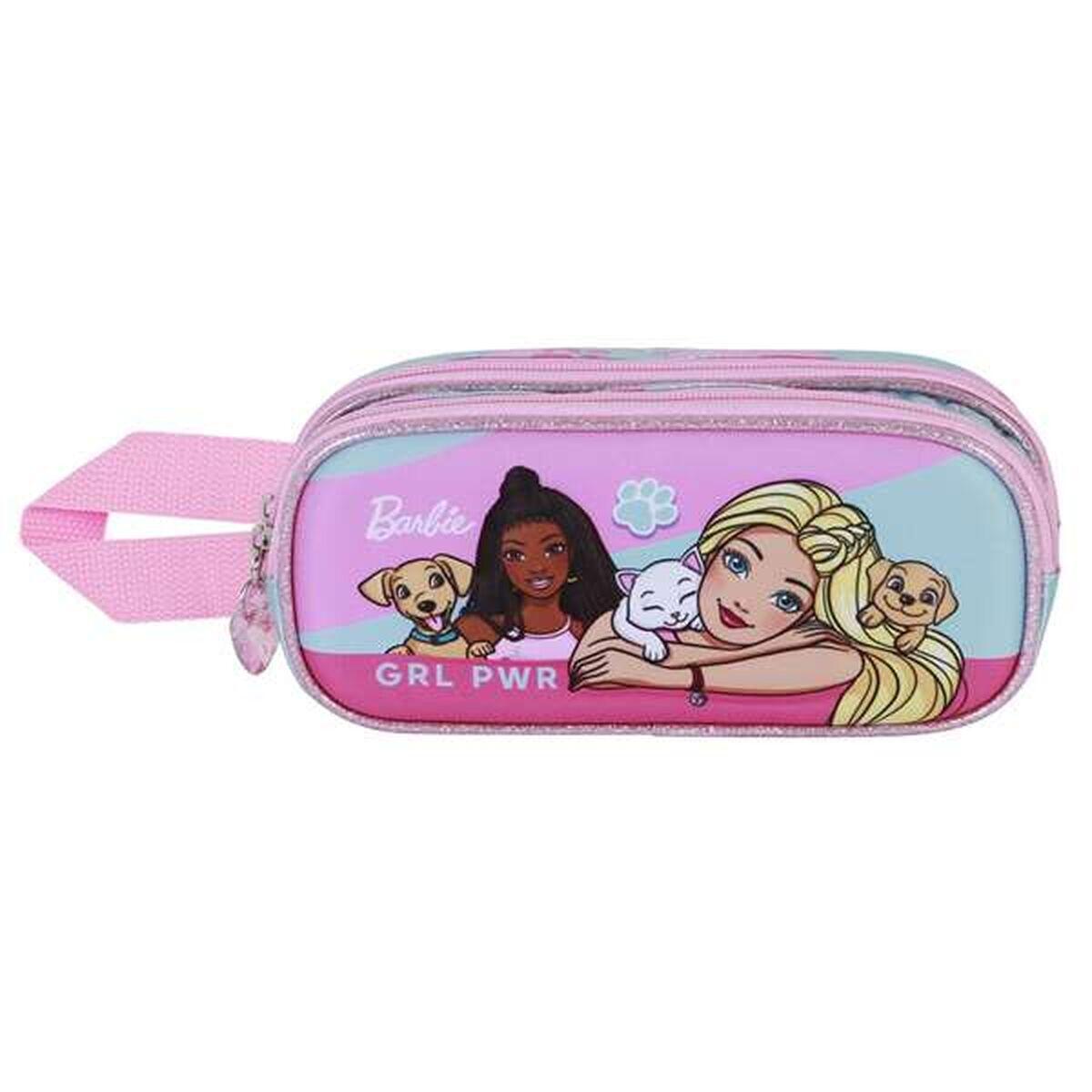 Trousse Fourre-Tout Double BARBIE Rose 3/4