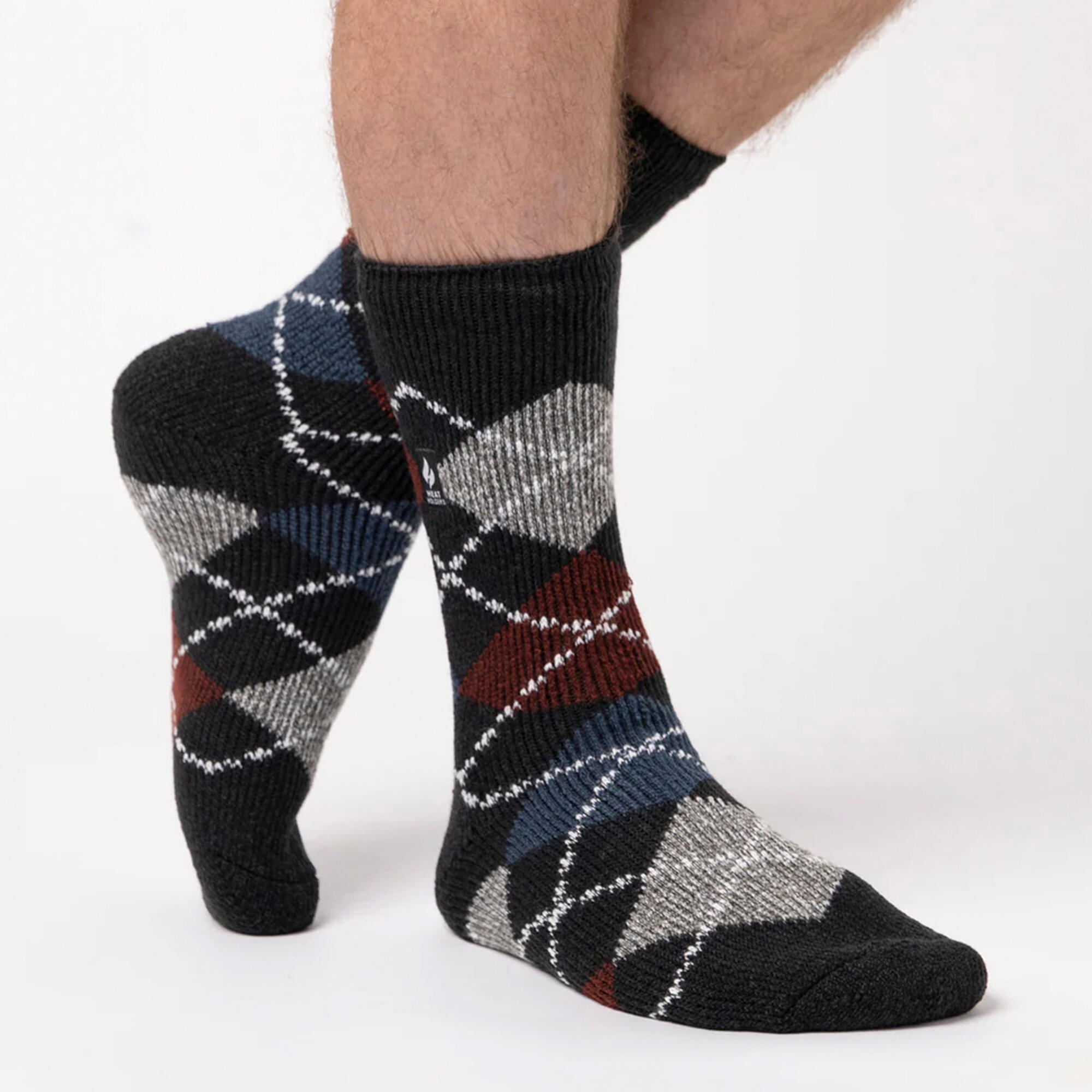 Chaussettes thermiques Jacquard pour hommes pour l'hiver 3/4