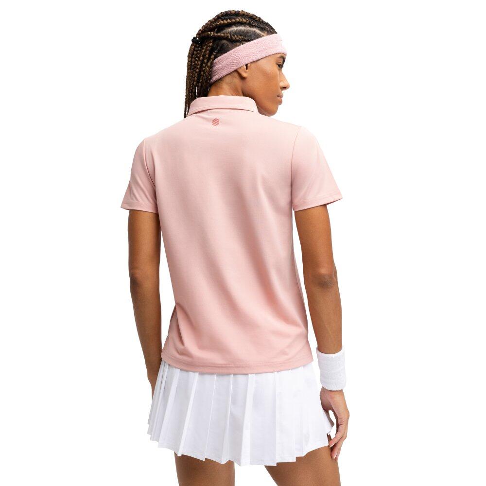 Polo piqué de tennis femme Court Pink Rose 2/7