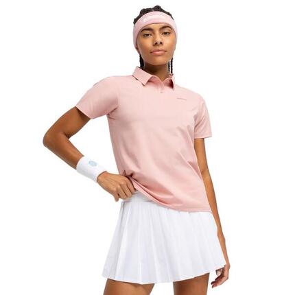 Polo piqué de tennis femme Court Pink Rose