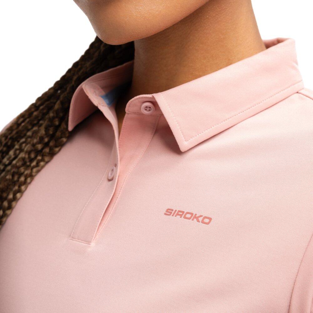 Polo piqué de tennis femme Court Pink Rose 4/7