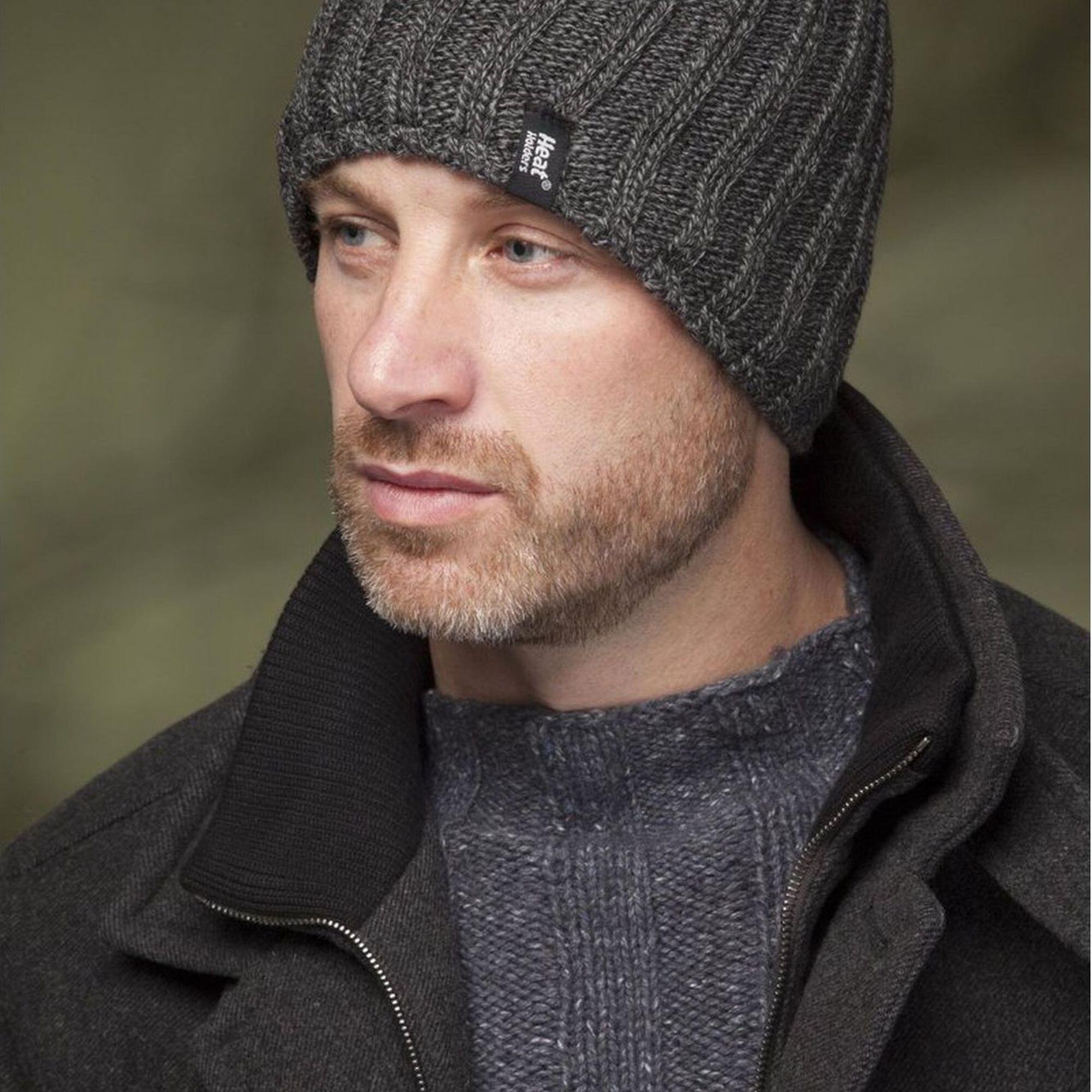 Mens Chunky Soft Winter Ribbed Hat - 2 Pack 3/5