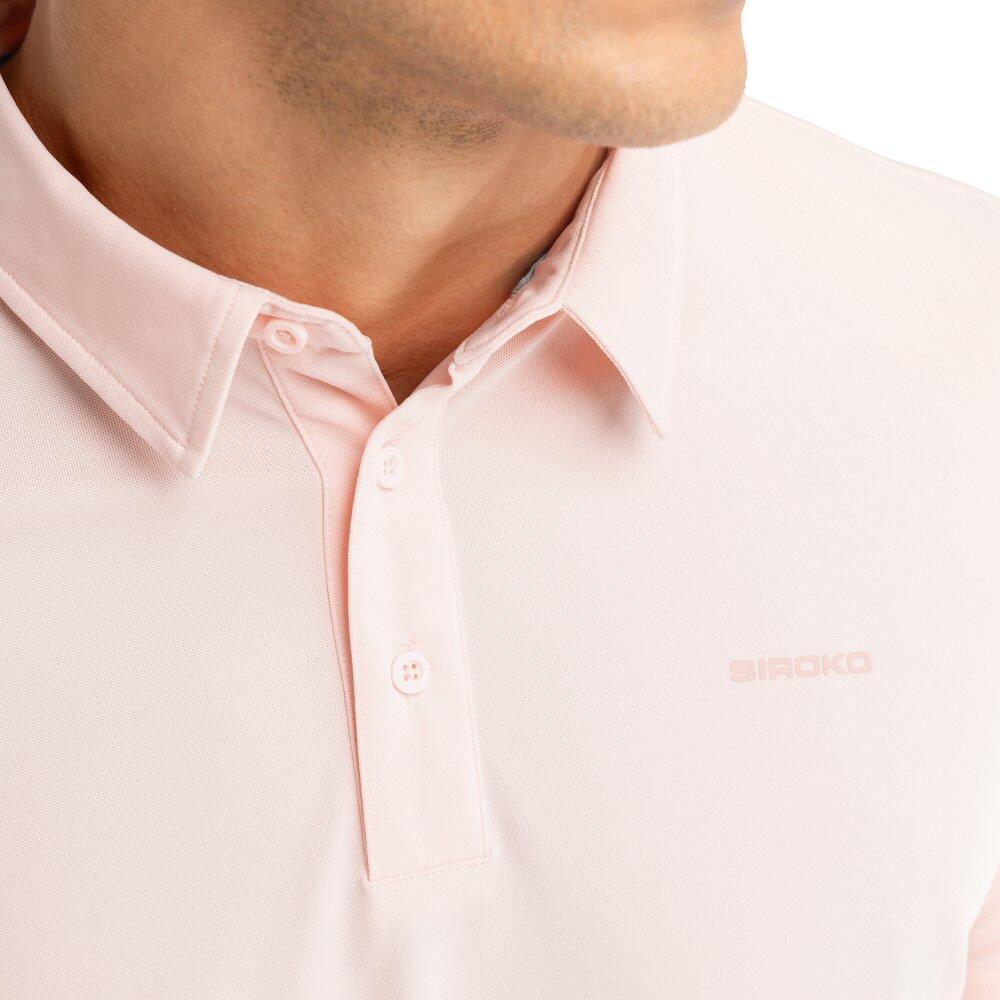 Polo piqué de tennis homme Slice Pink Rose 4/7