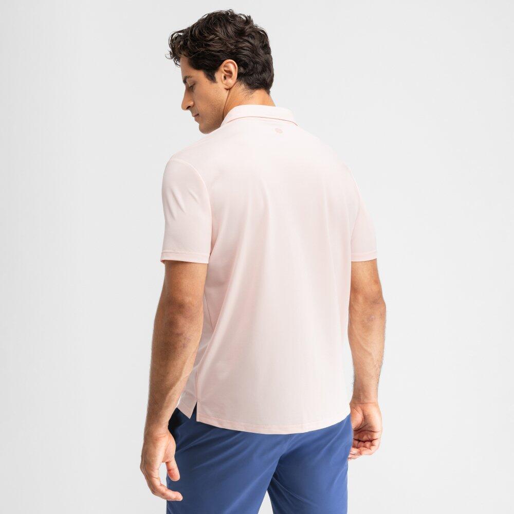 Polo piqué de tennis homme Slice Pink Rose 6/7