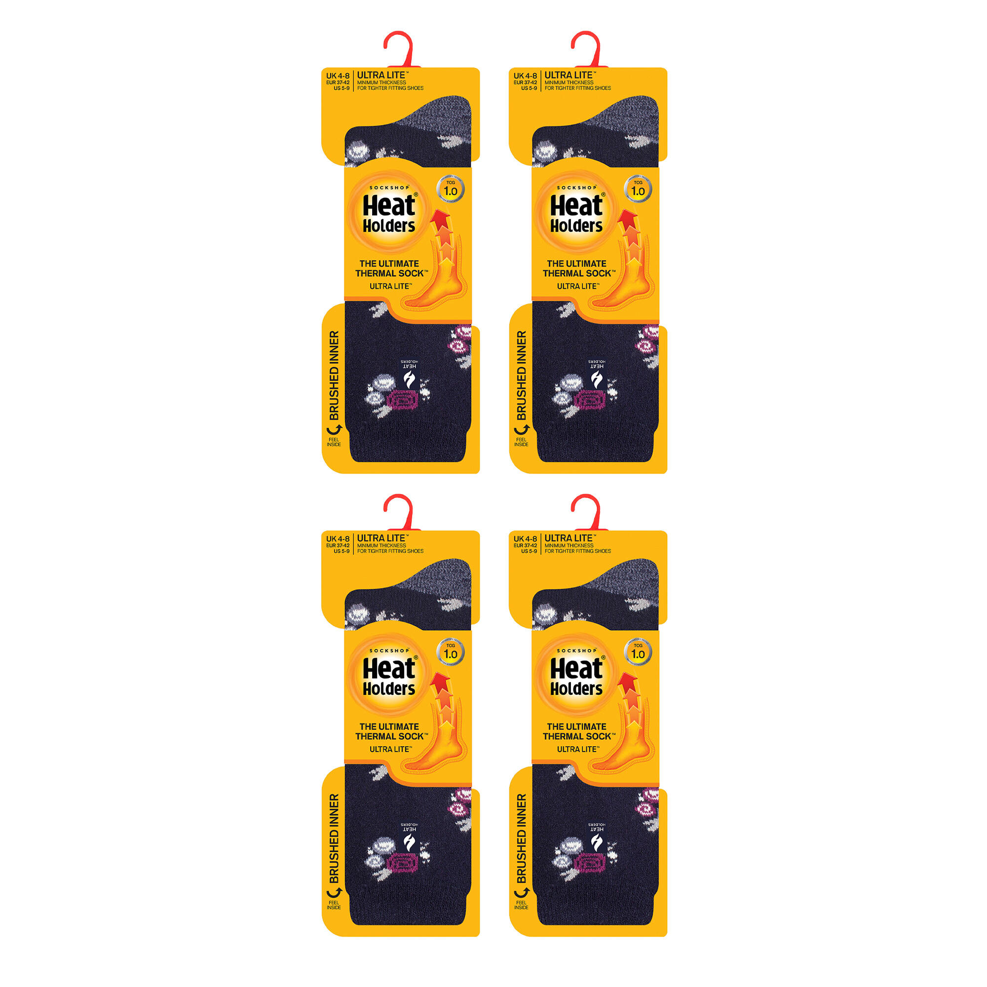 Heat Holders - 4 Paar Damen UltraLite leichte Thermosocken 2/6