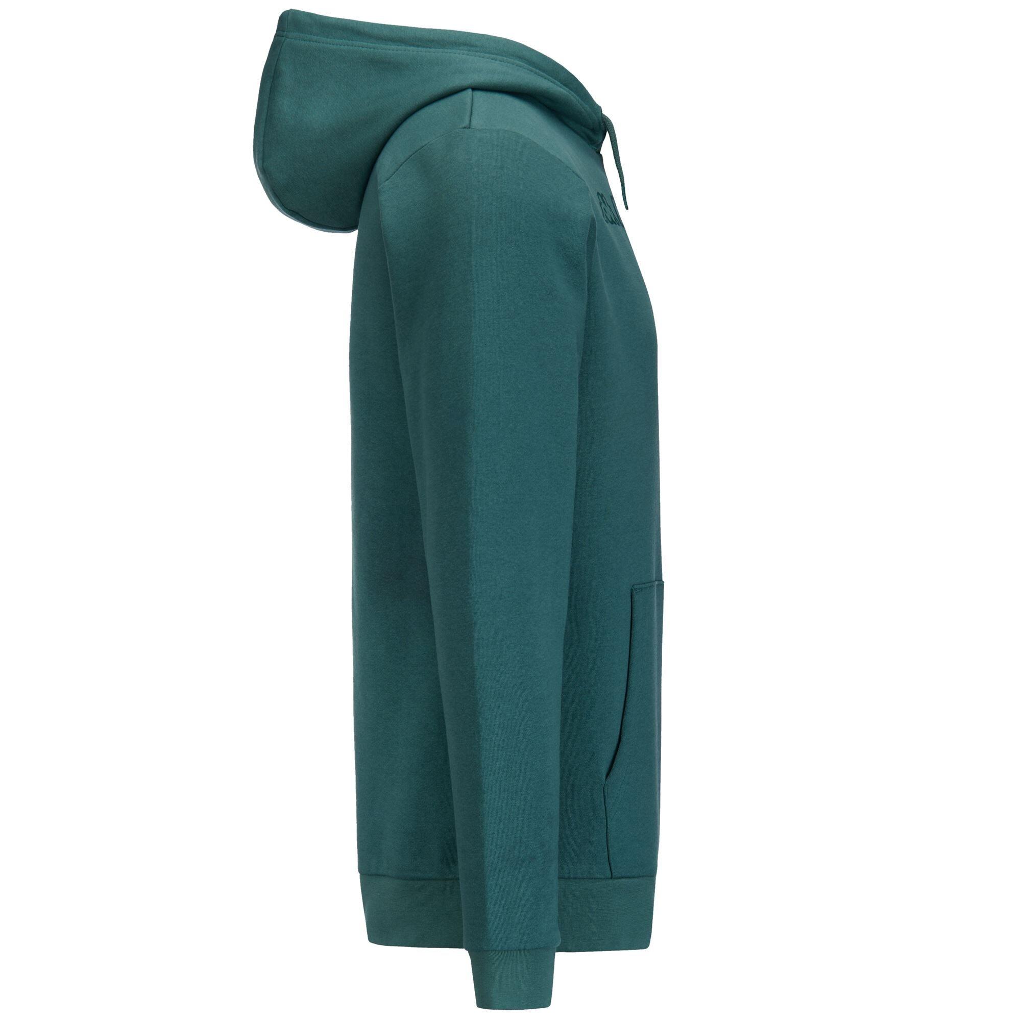 Felpa con cappuccio da uomo in cotone verde da sportivo 2/3