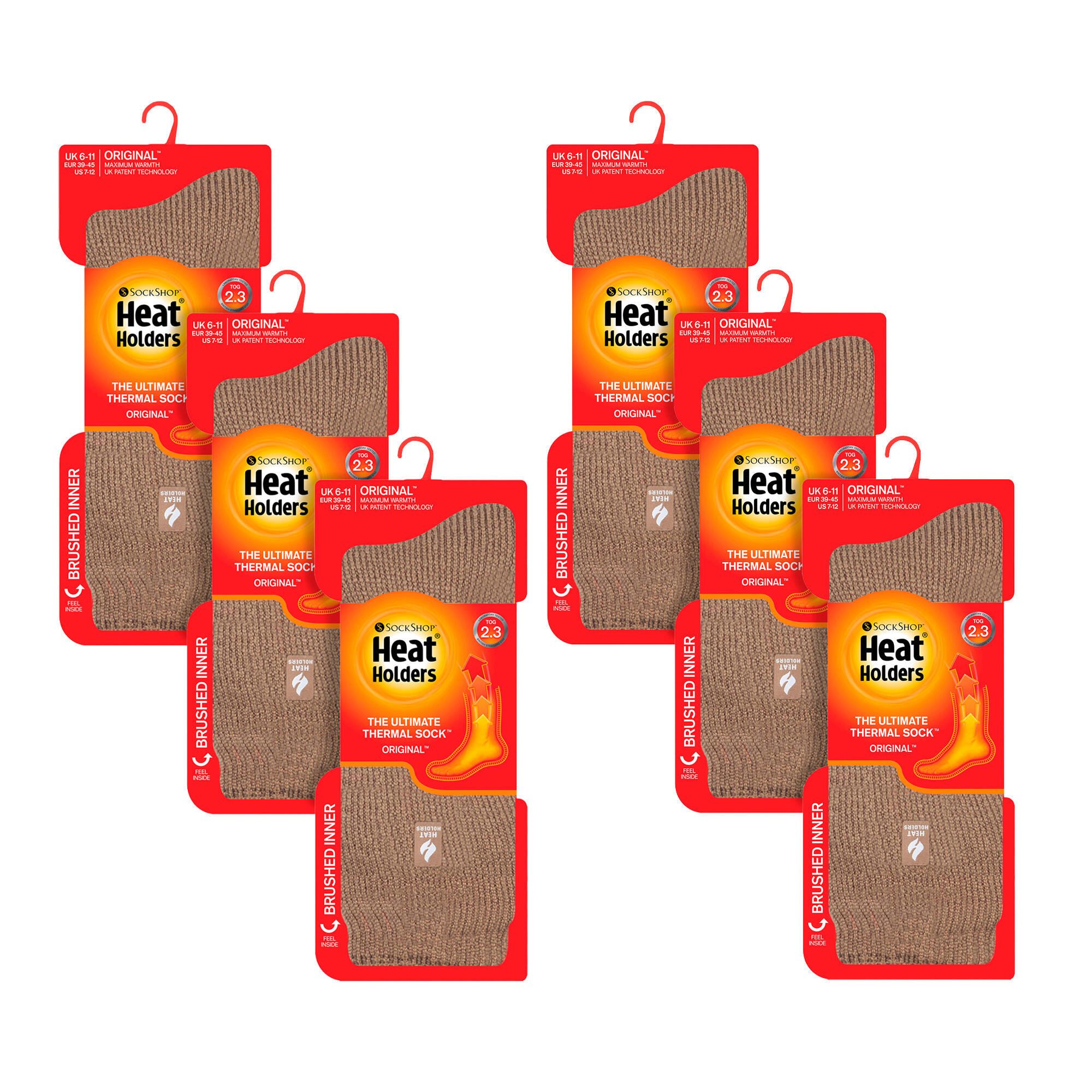 Heat Holders - 6 paires de chaussettes thermiques d'hiver épaisses pour hommes 2/6