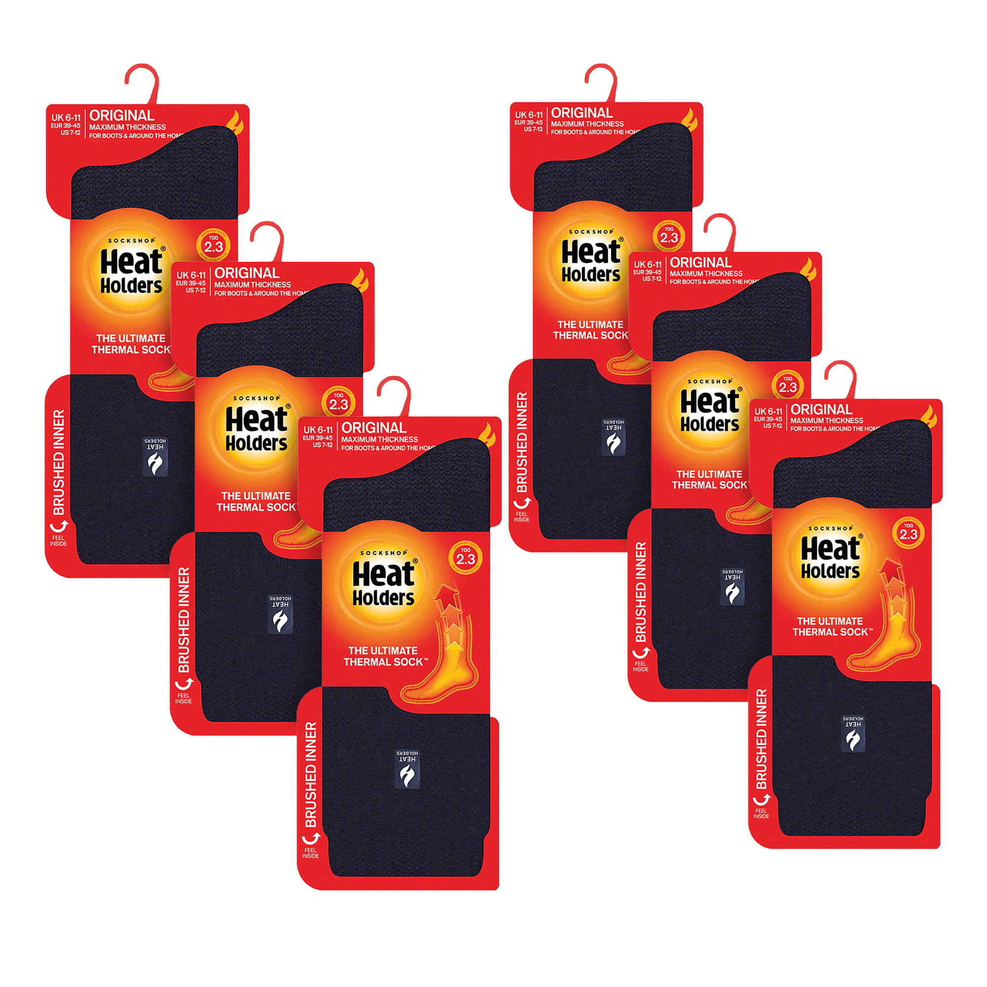 Heat Holders - 6 Paar original dicke Winter-Thermosocken für Herren 2/6