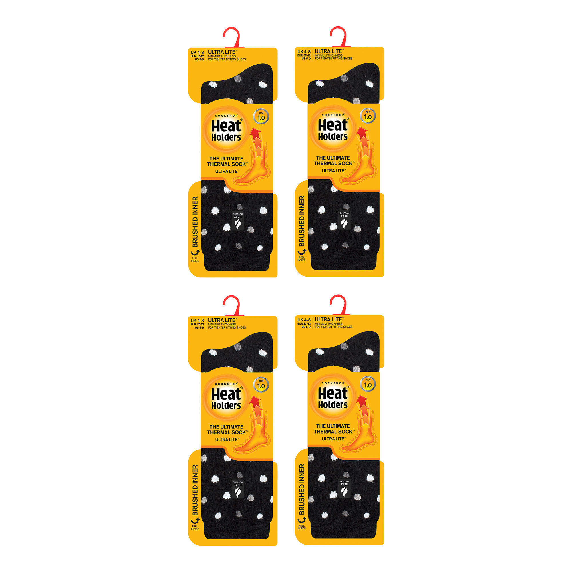 Heat Holders - 4 paires de chaussettes thermiques légères UltraLite pour femmes 2/6