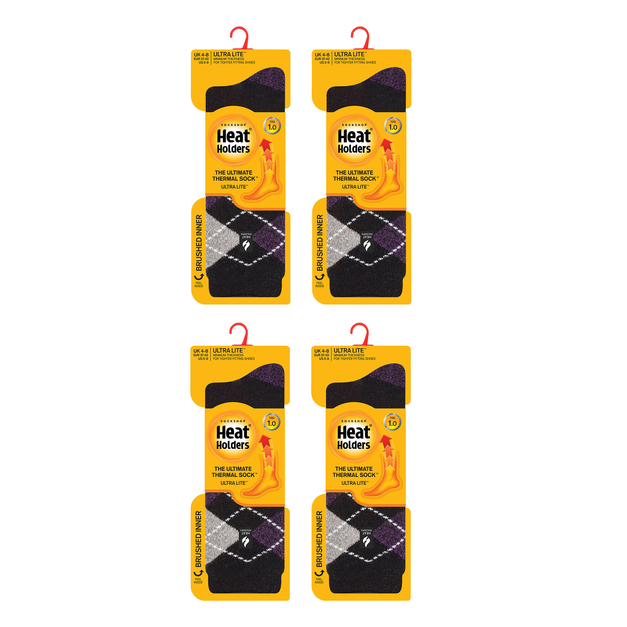 Heat Holders - 4 paires de chaussettes thermiques légères UltraLite pour femmes 2/6