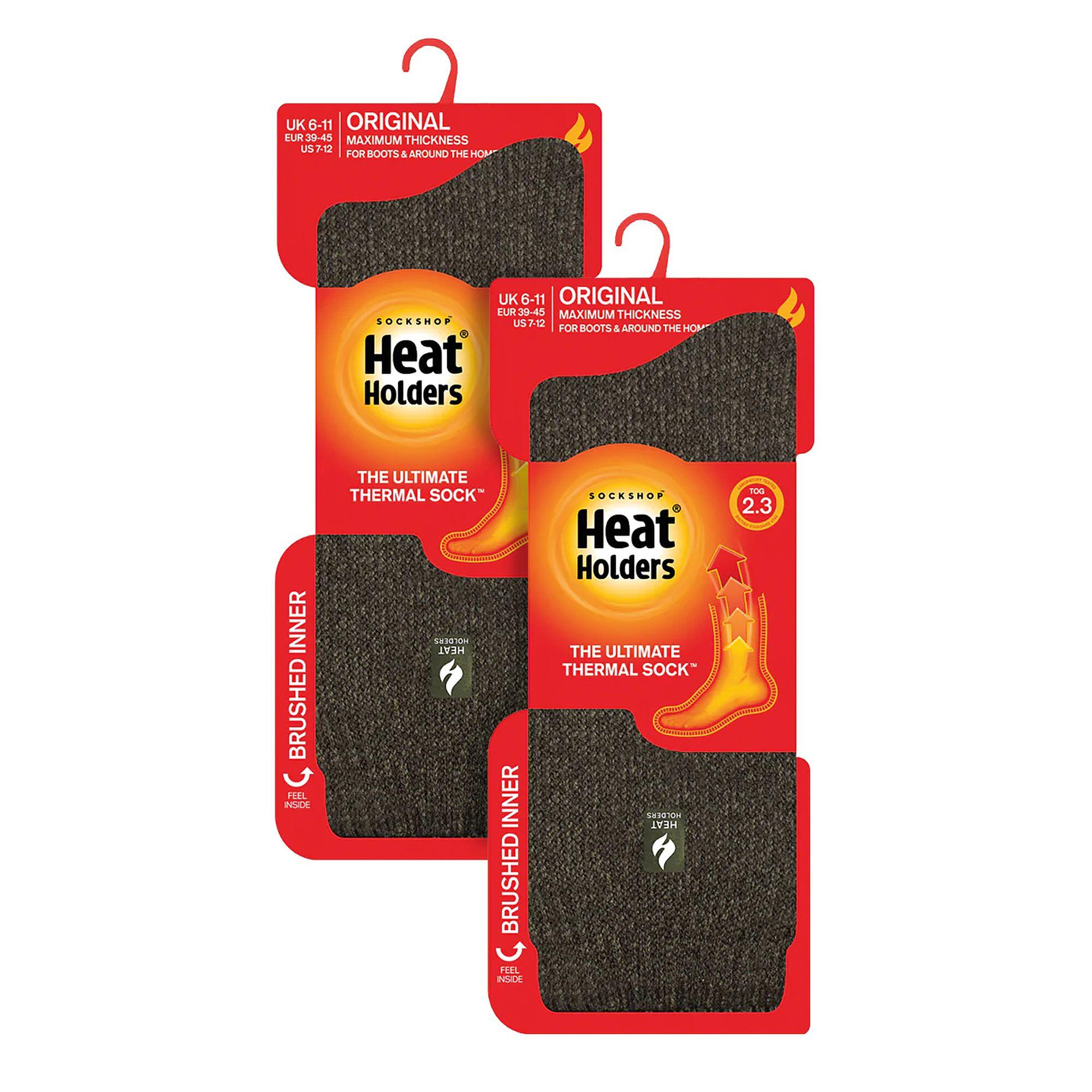 Mens 2 Pack Original Thermal Brushing Socks 2/6