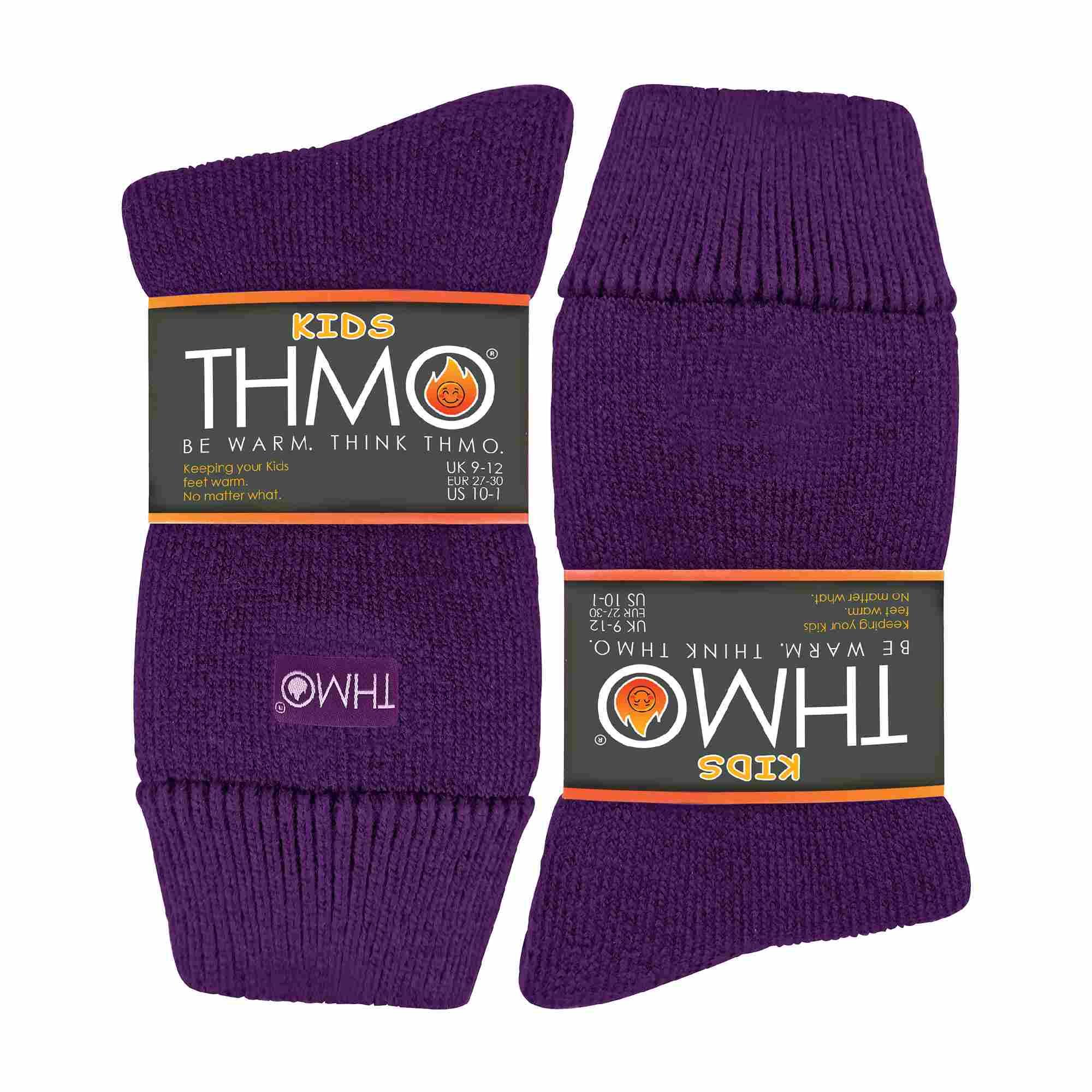 THMO - Enfants Chaussettes Hiver pour Garcon et Fille | Unies Thermiques 2/6
