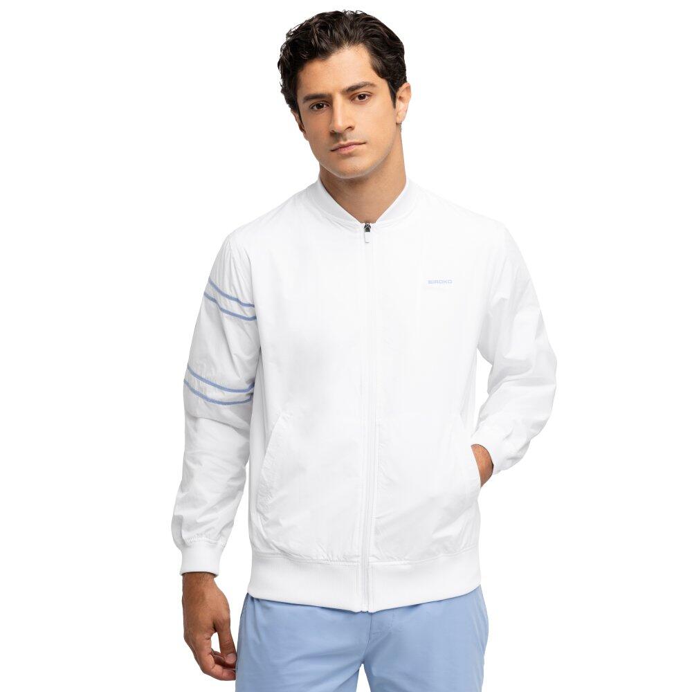 SIROKO Giacca da tennis da uomo sport.tennis Forehand White Bianco