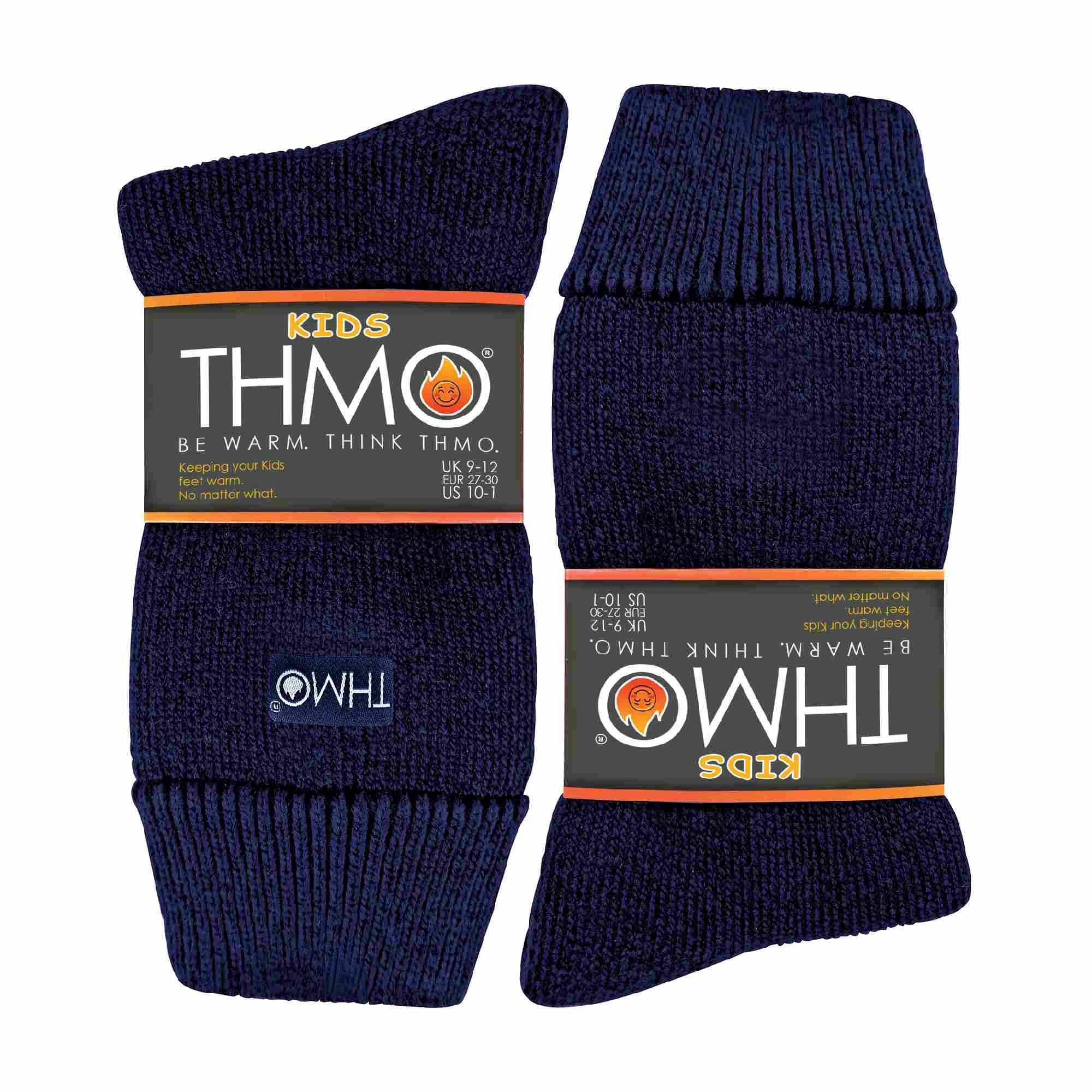 THMO - Enfants Chaussettes Hiver pour Garcon et Fille | Unies Thermiques 2/6
