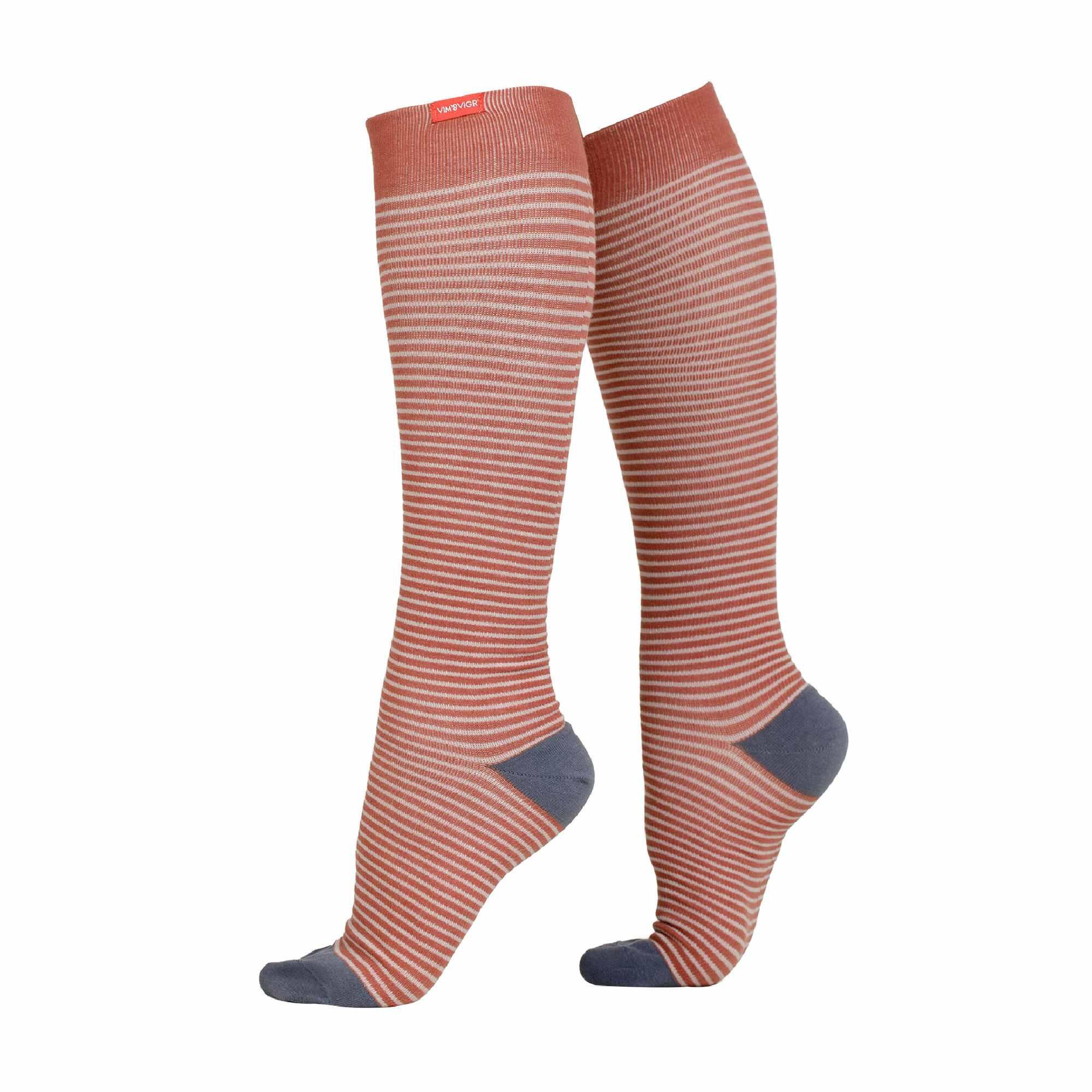 VIM & VIGR 1 Pack Wide Calf Cotton Graduated Compression Socks | 30-40 mmHg