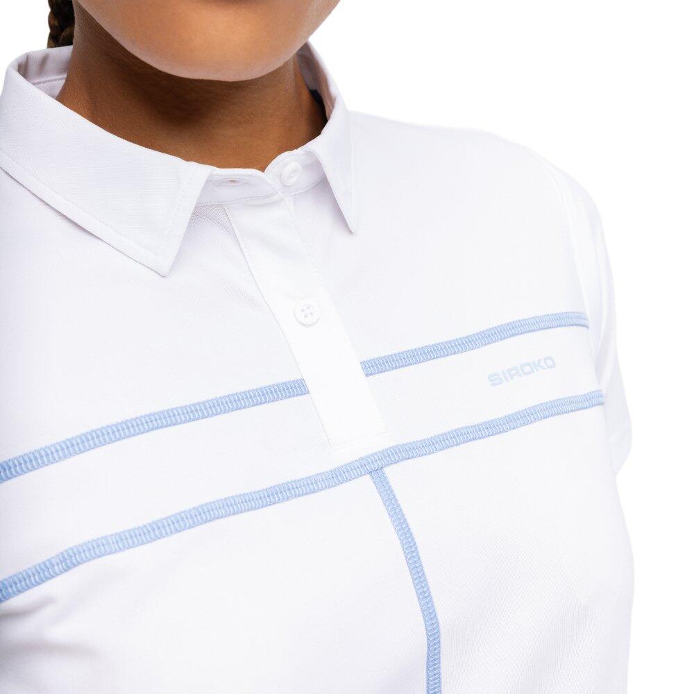 Polo piqué de tennis femme Court White Blanc 5/7
