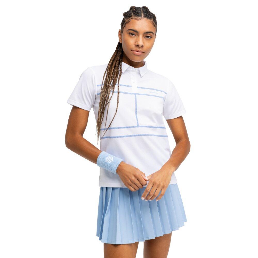 SIROKO Women sport.tennis 's tennis pique polo shirt Court White White