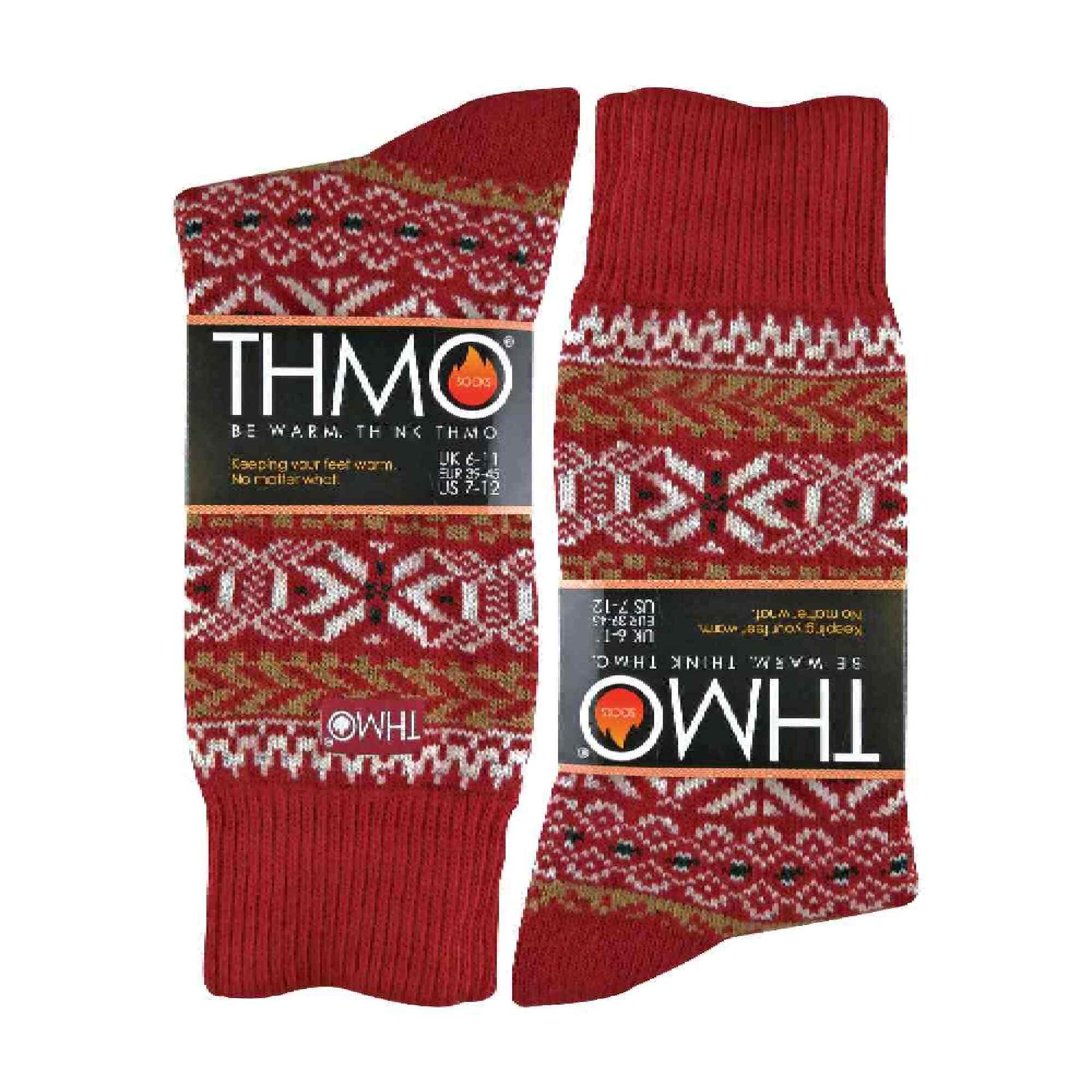 THMO - Homme Polaire Epaisse Norvégienne Colorées Motifs Chaussettes Laine 2/6