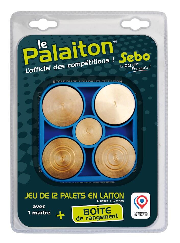 Jeu de 12 palets vendéens + 1 maître en laiton pour compétition avec leur boite 2/3
