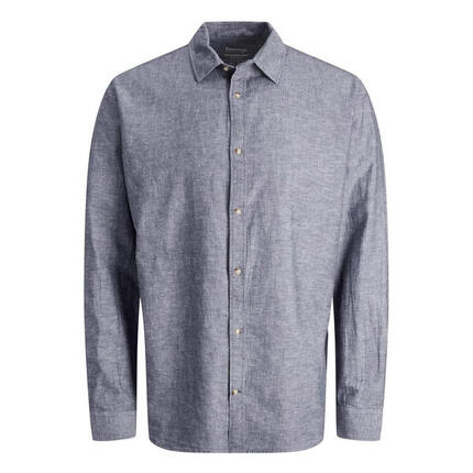 Hemd Jack & Jones Sommer Leinenmischung verblasster Denim