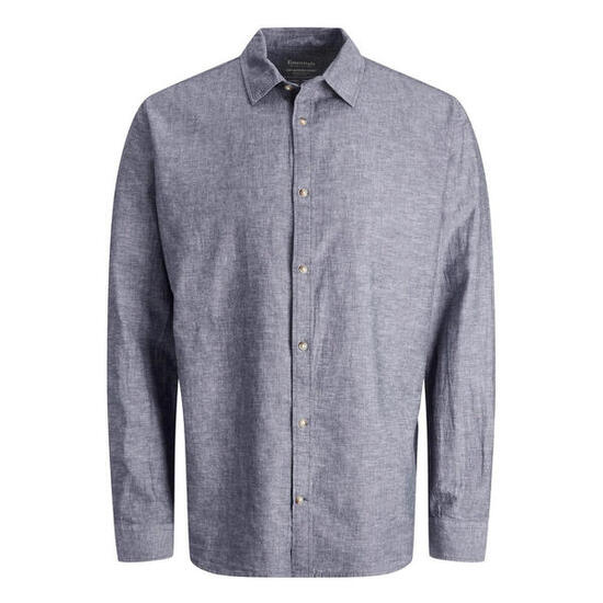 Hemd Jack & Jones Sommer Leinenmischung verblasster Denim